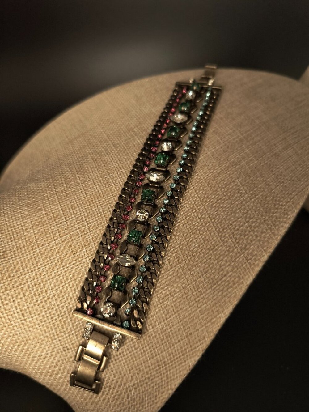 Vintage Stella & Dot /  Rebecca Minkoff Triple Chain Rhinestone Bracelet